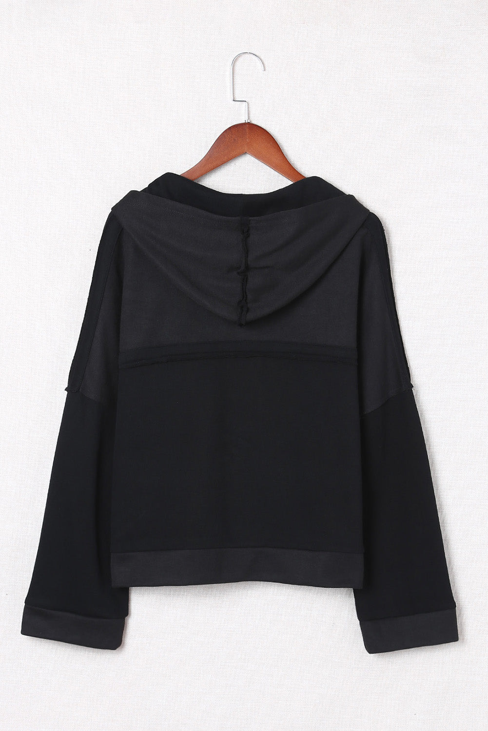 Exposed Seam Long Sleeve Hoodie