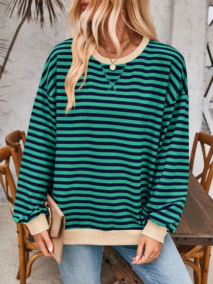 Lovelet Contrast Striped Long Sleeve Sweatshirt