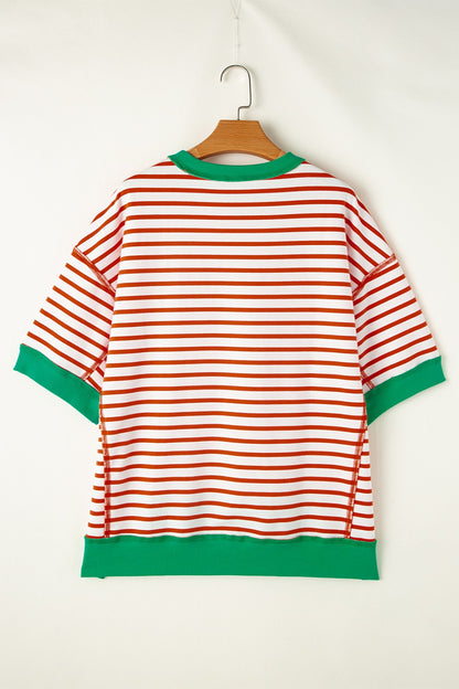 Striped Round Neck Half Sleeve T-Shirt