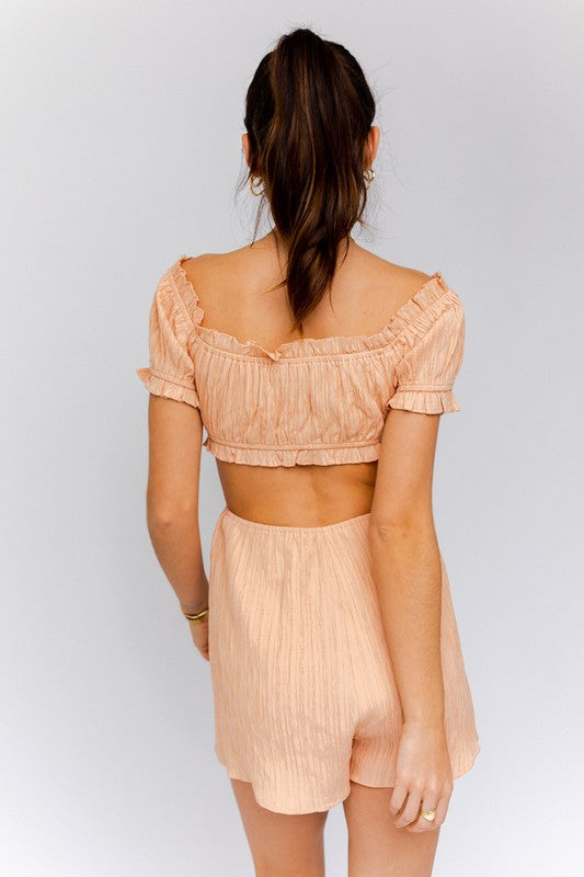 Off Shoulder Cutout Romper