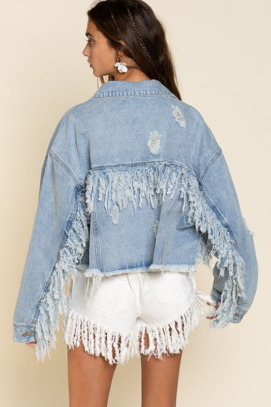 Designed In Cropped, Slouchy Silhouette Denim Jacket