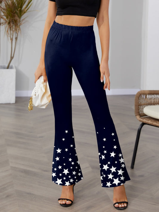 FAM-FAM Star Elastic Waist Bootcut Pants