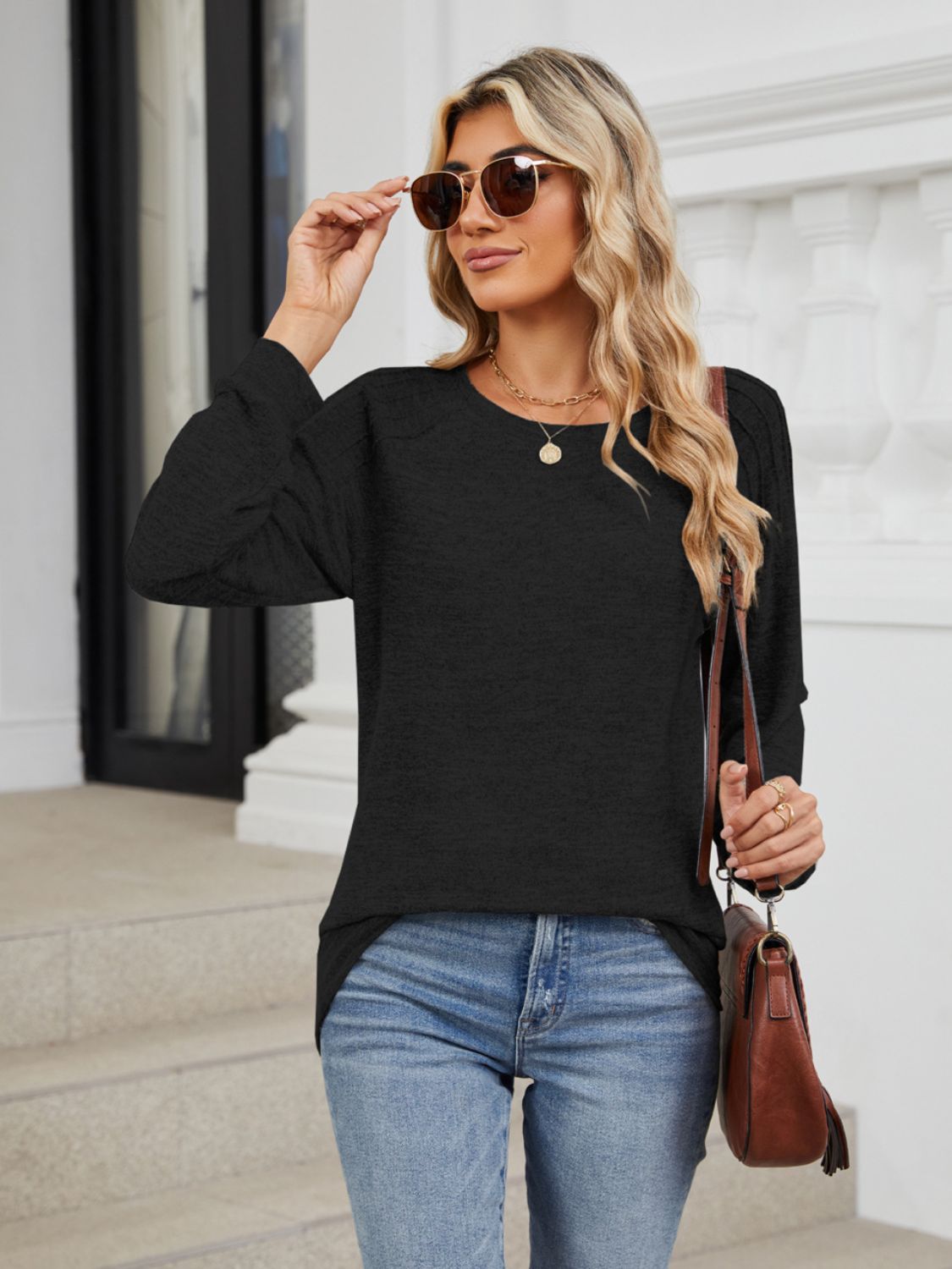 Round Neck Long Sleeve T-Shirt