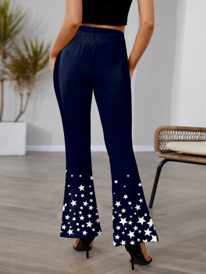 FAM-FAM Star Elastic Waist Bootcut Pants