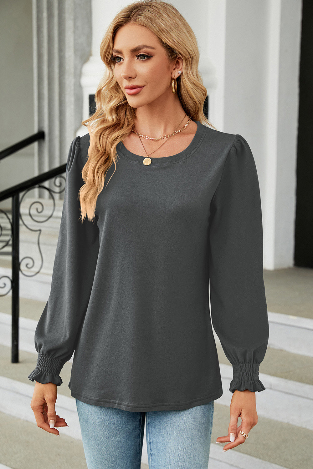 Round Neck Long Sleeve T-Shirt