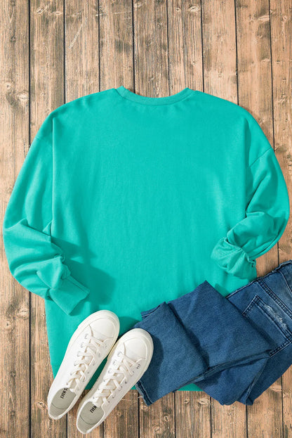 High-Low Round Neck Long Sleeve Sweatshirt