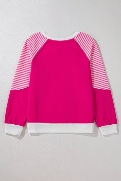 Striped Round Neck Long Sleeve Sweatshirt