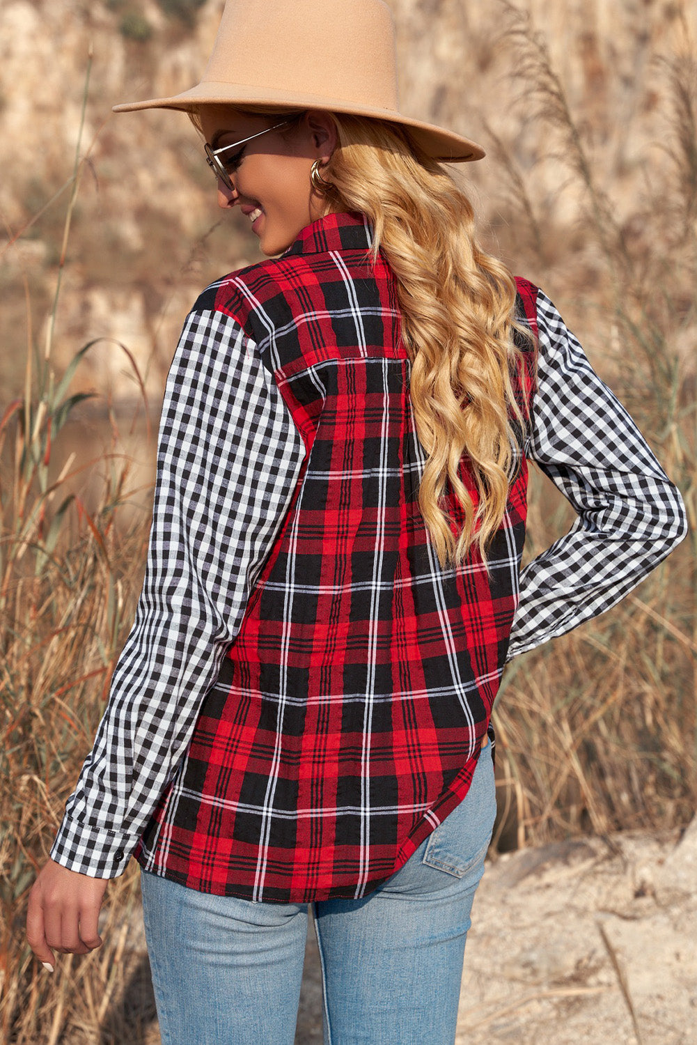 Plaid Button Up Long Sleeve Shirt