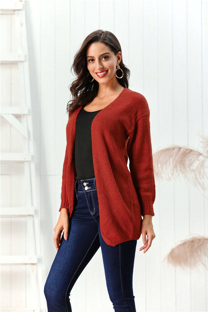 Open Front Long Sleeve Cardigan