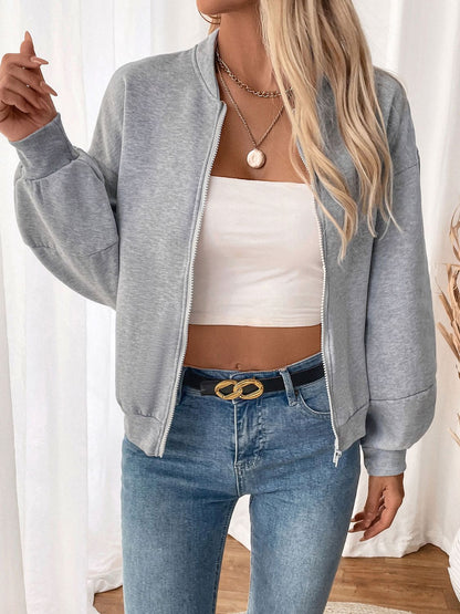 Perfee Zip Up Long Sleeve Sweatshirt