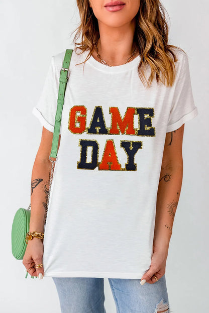 GAME DAY Round Neck Short Sleeve T-Shirt