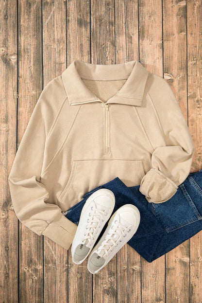 Half Zip Long Sleeve Sweatshirt