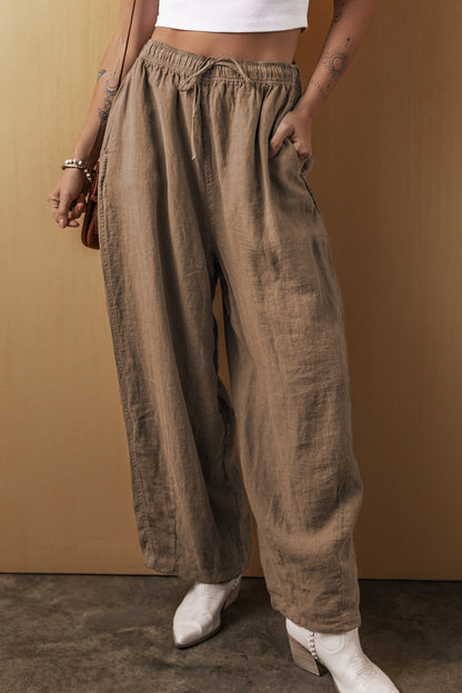 Drawstring Wide Leg Pants