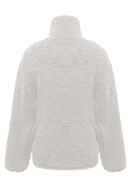 Fuzzy Turtleneck Long Sleeve Sweatshirt