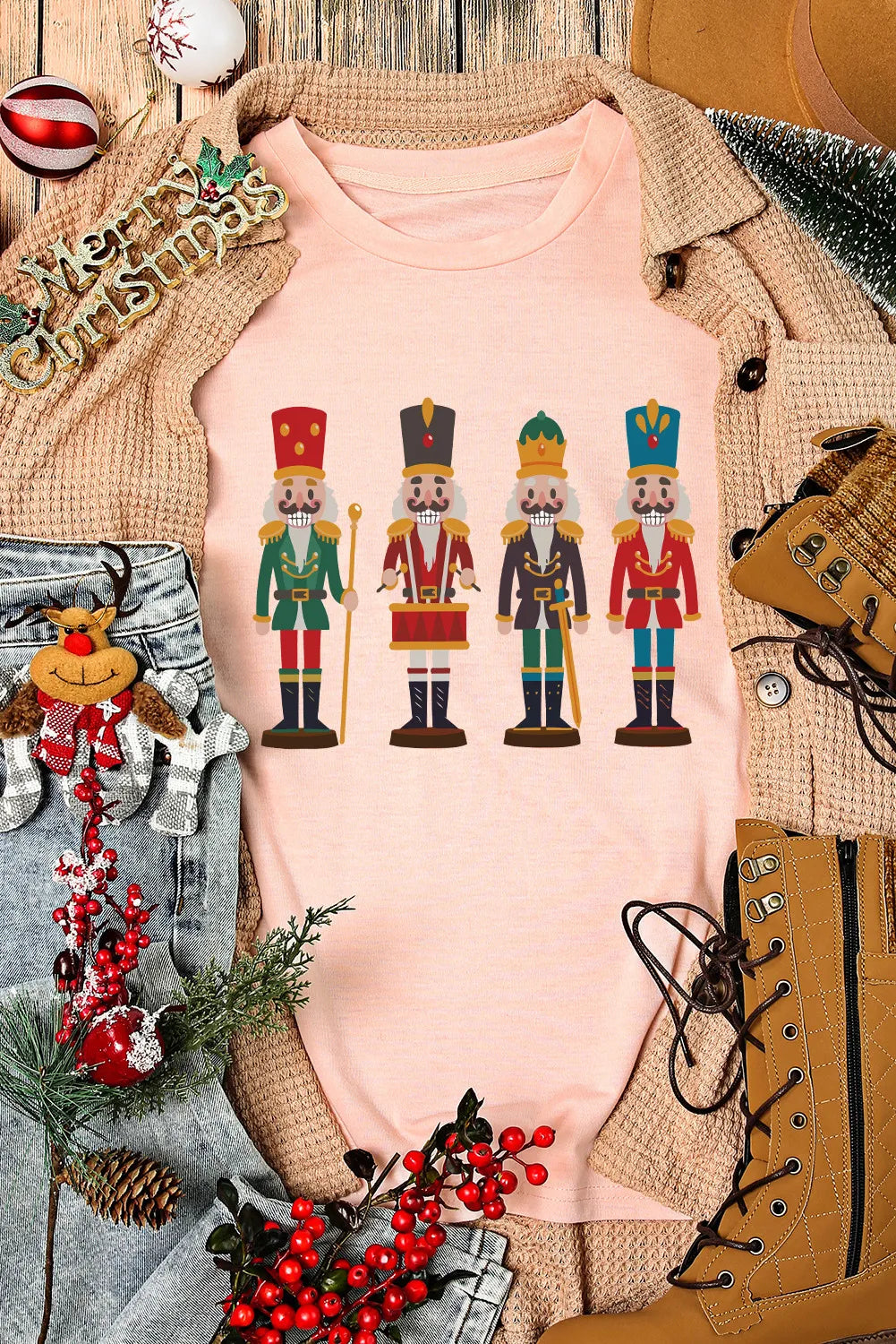 Nutcracker Round Neck Short Sleeve T-Shirt