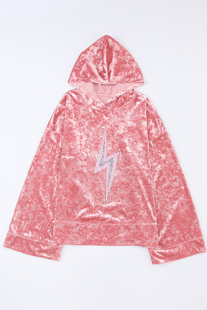 Thunderbolt Sequin Long Sleeve Hoodie