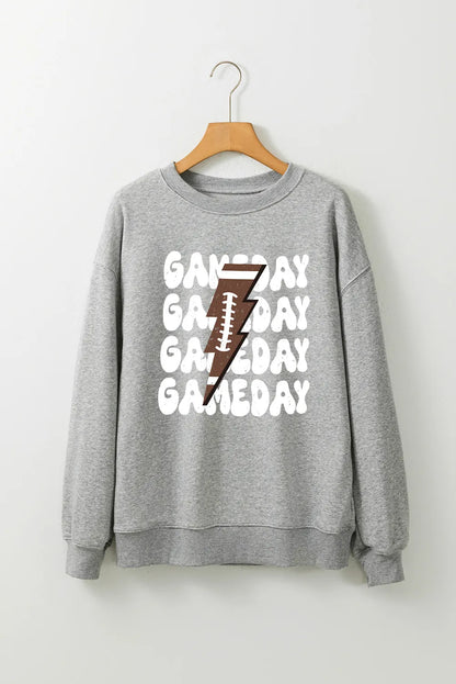 GAME DAY Round Neck Long Sleeve Sweatshirt