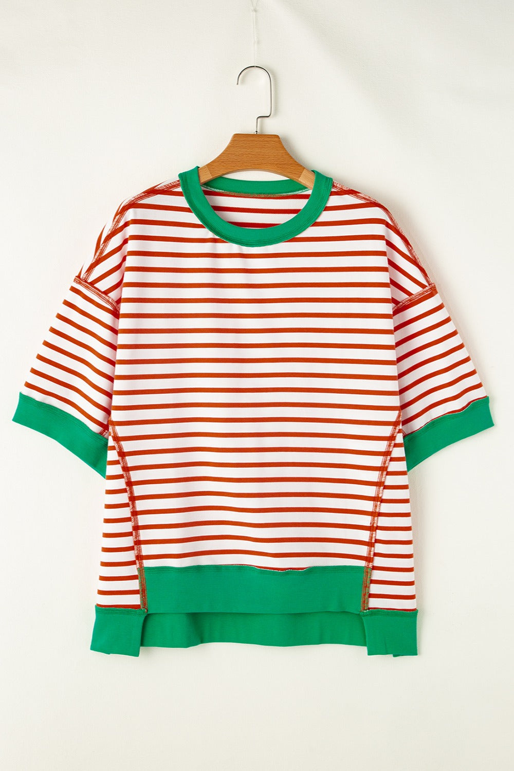 Striped Round Neck Half Sleeve T-Shirt