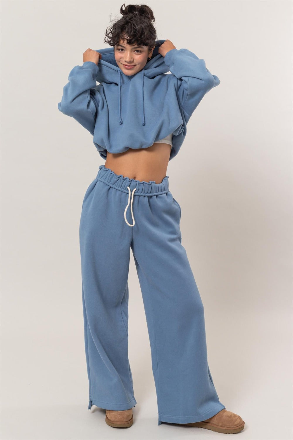 HYFVE Bubble Hem Cropped Hoodie