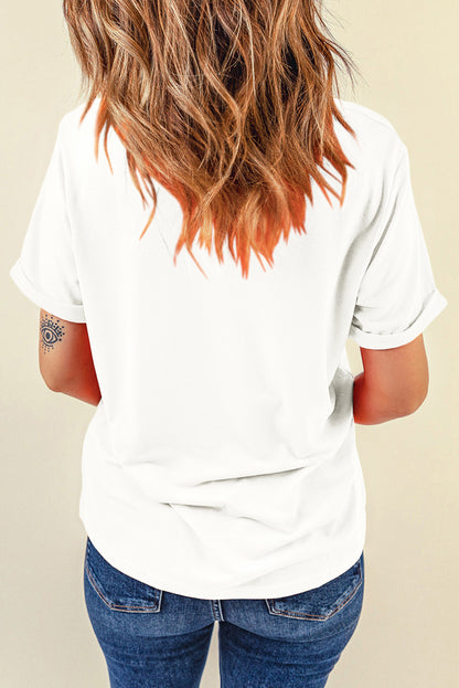 Graphic Round Neck Short Sleeve T-Shirt