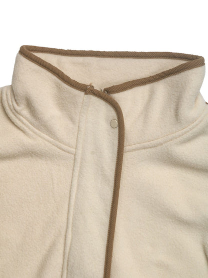 Perfee Zip Up Dropped Shoulder Polar Fleece Jacket