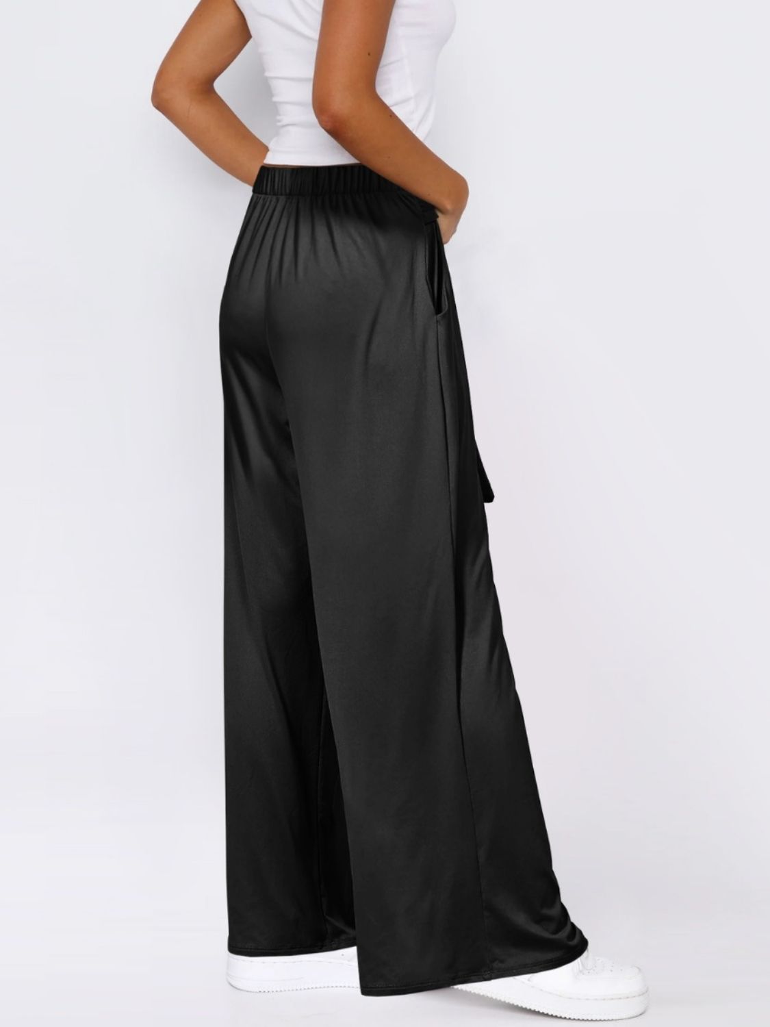 Tied Wide Leg Pants with Pockets