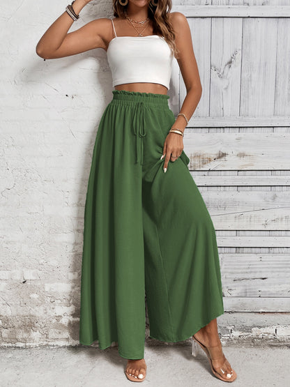 Honey Tied High Waist Wide Leg Pants