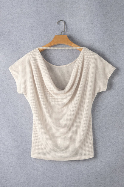 Backless Round Neck Short Sleeve T-Shirt