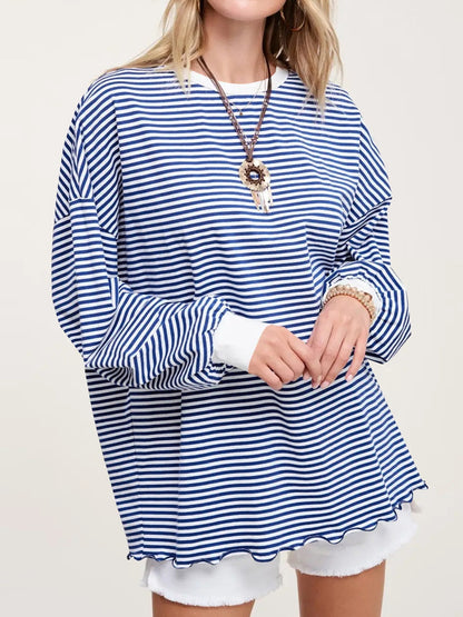 Contrast Striped Long Sleeve Sweatshirt