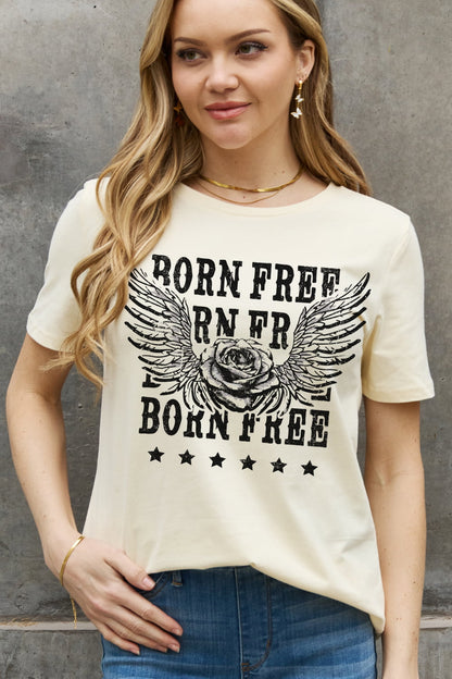 Simply Love Full Size BORN FREE Graphic Cotton Tee