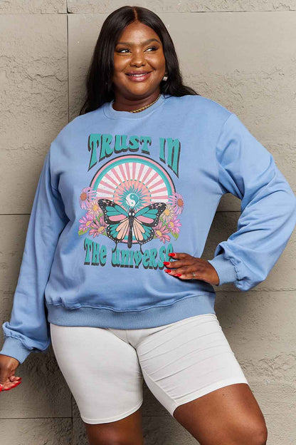 Simply Love Simply Love Full Size TRUST IN THE UNIVERSE Graphic Sweatshirt