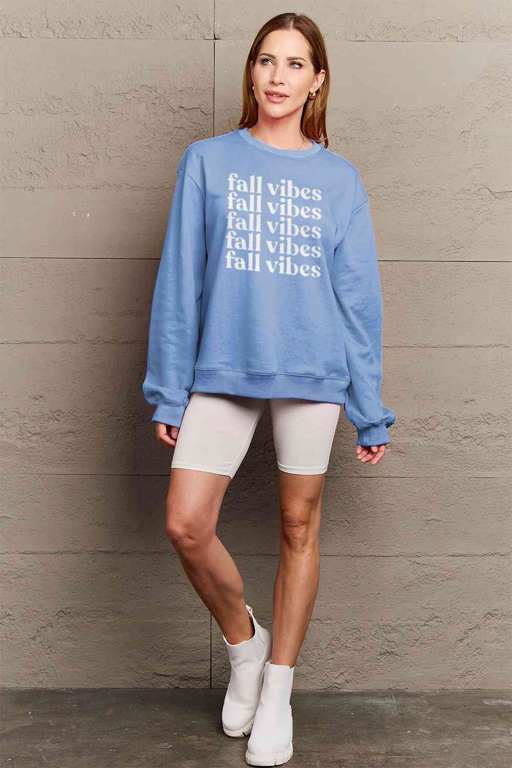 Simply Love Full Size FALL VIBES Graphic Sweatshirt