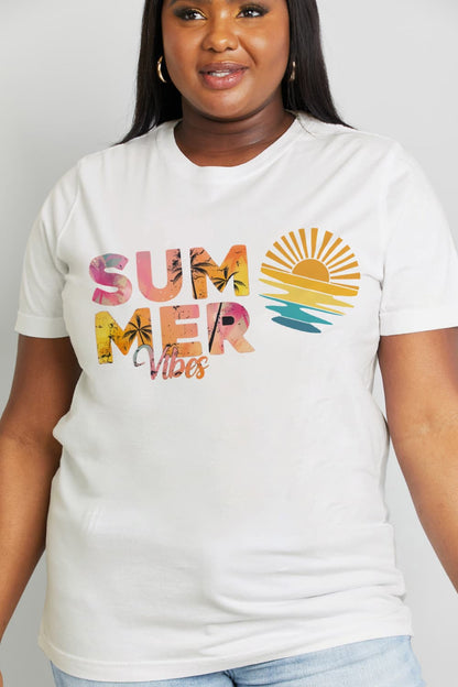 Simply Love Full Size SUMMER VIBES Graphic Cotton Tee