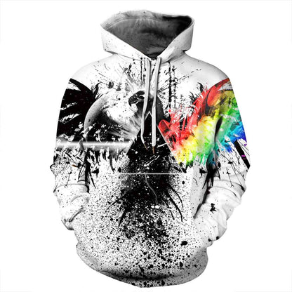 Full Size Printed Drawstring Hoodie with Pockets