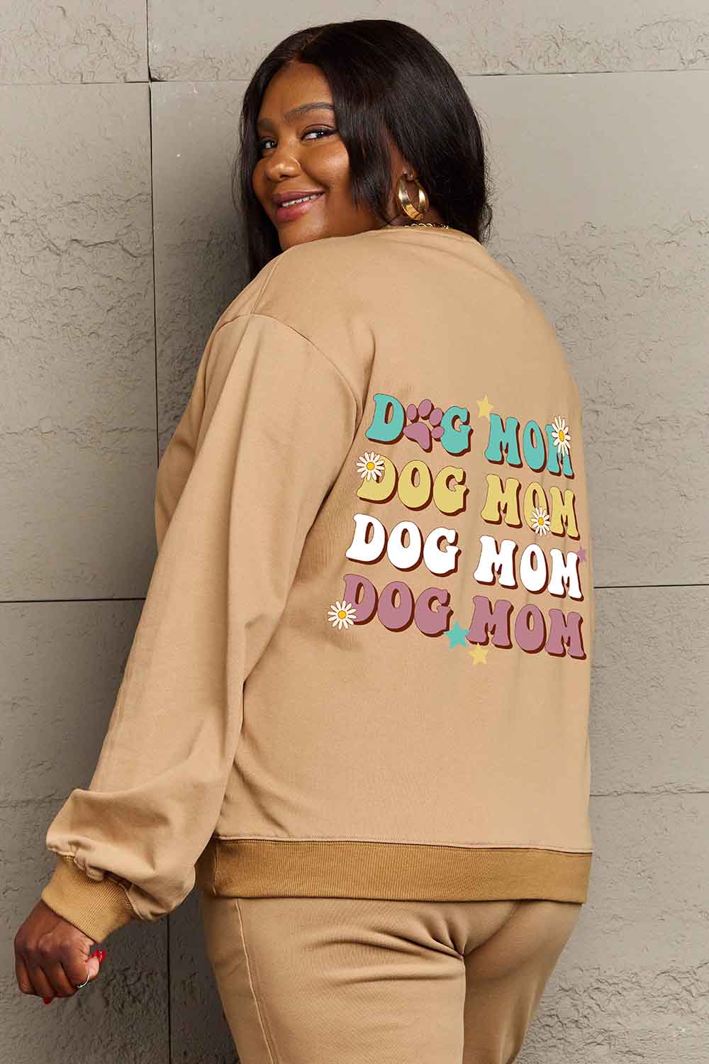 Simply Love Simply Love Full Size Round Neck Dropped Shoulder DOG MOM Graphic Sweatshirt