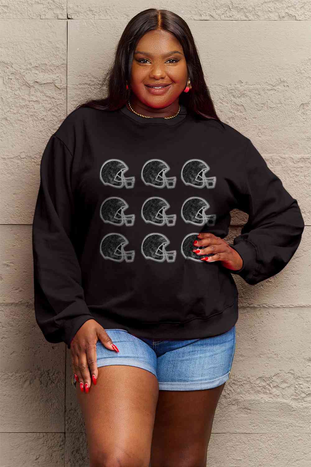 Simply Love Full Size Graphic Round Neck Sweatshirt