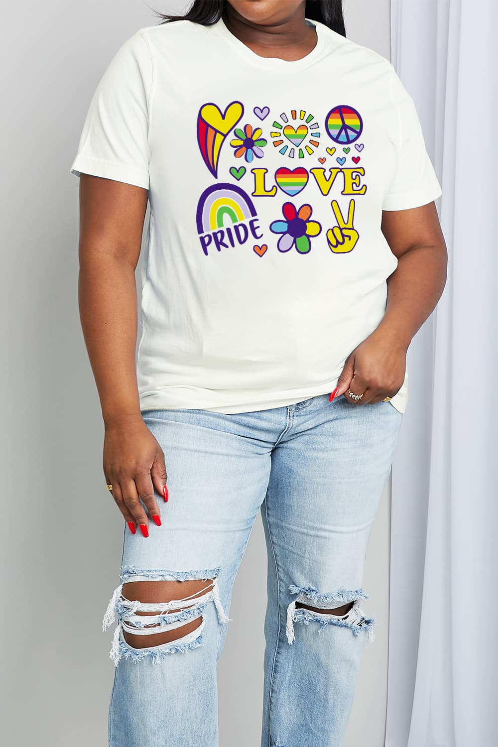 Simply Love Full Size LOVE PRIDE Graphic Cotton Tee