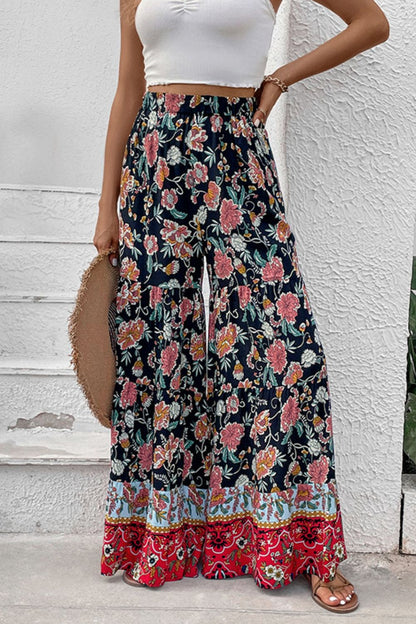 Floral High Waist Palazzo Pants