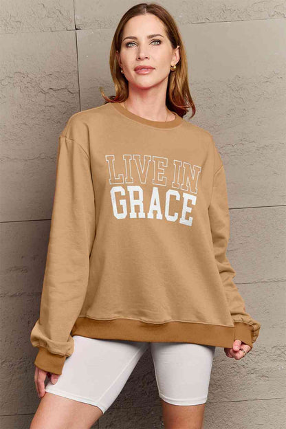 Simply Love Full Size LIVE IN GRACE Graphic Sweatshirt