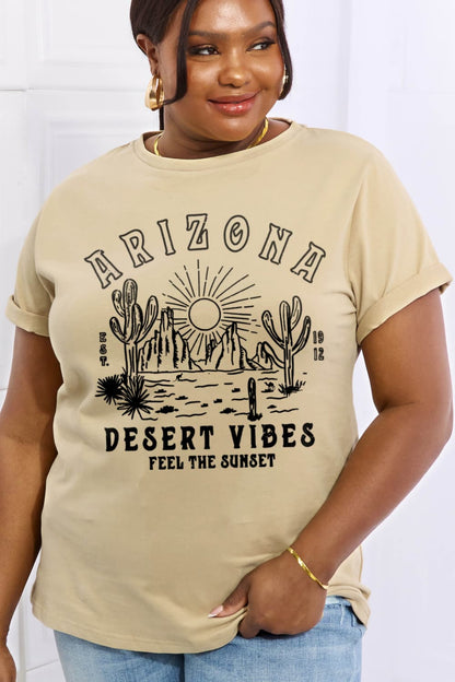 Simply Love Full Size ARIZONA DESERT VIBES FEEL THE SUNSET Graphic Cotton Tee