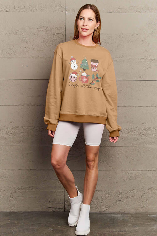 Simply Love Full Size JINGLE ALL THE WAY Long Sleeve Sweatshirt