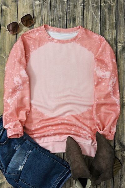 Tie-Dye Round Neck Dropped Shoulder Sweatshirt