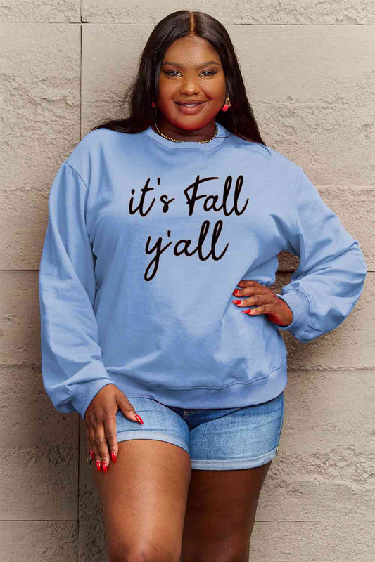 Simply Love Full Size IT'S FALL Y'ALL Graphic Sweatshirt