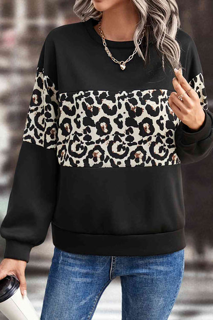 Leopard Dropped Shoulder Sweatshirt