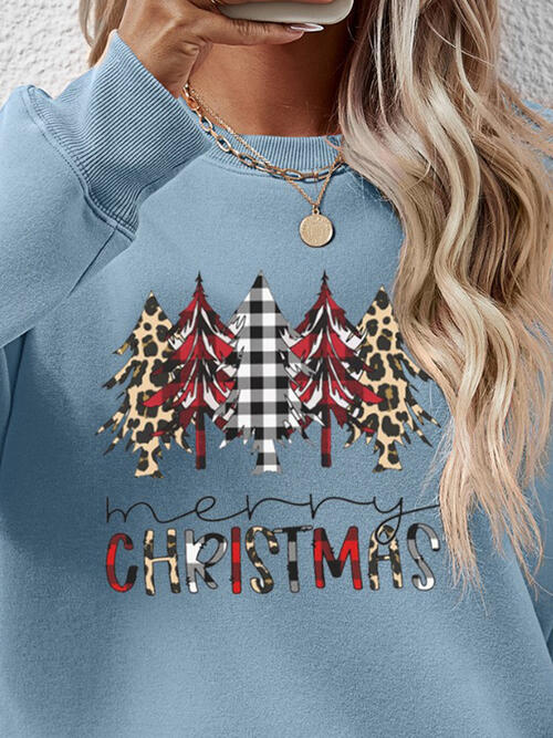 MERRY CHRISTMAS Round Neck Long Sleeve Sweatshirt