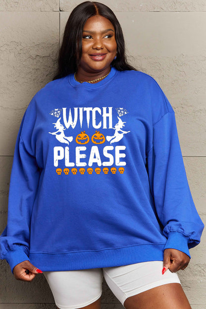 Simply Love Full Size WITCH PLEASE Graphic Sweatshirt