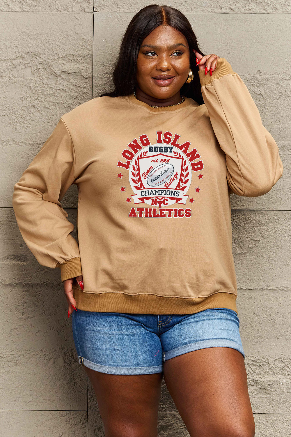 Simply Love Full Size Graphic Dropped Shoulder Sweatshirt