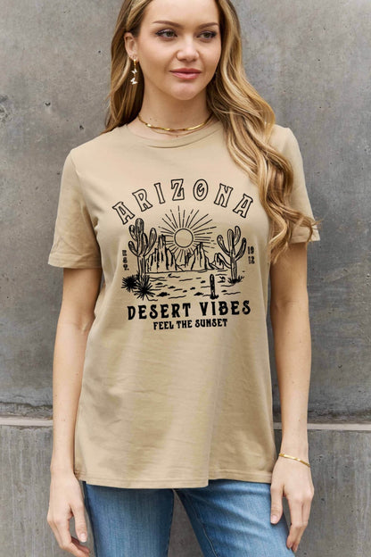 Simply Love Full Size ARIZONA DESERT VIBES FEEL THE SUNSET Graphic Cotton Tee