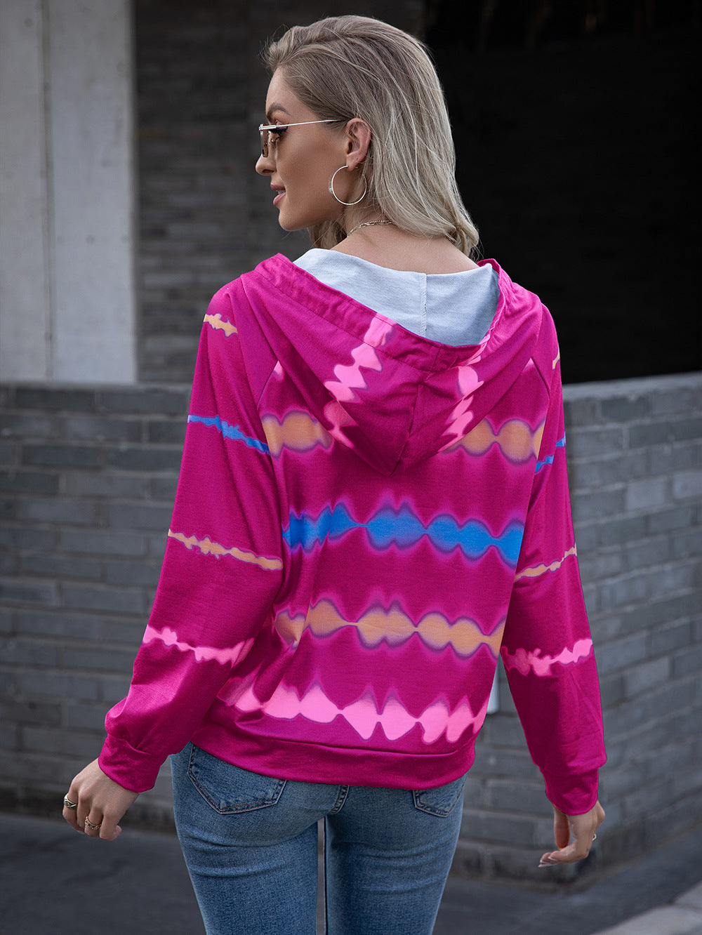 Tie Dye Raglan Sleeve Hoodie