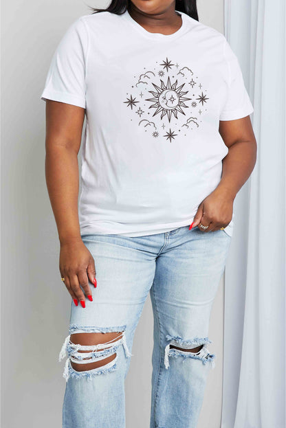 Simply Love Full Size Celestial Graphic Short Sleeve Cotton Tee